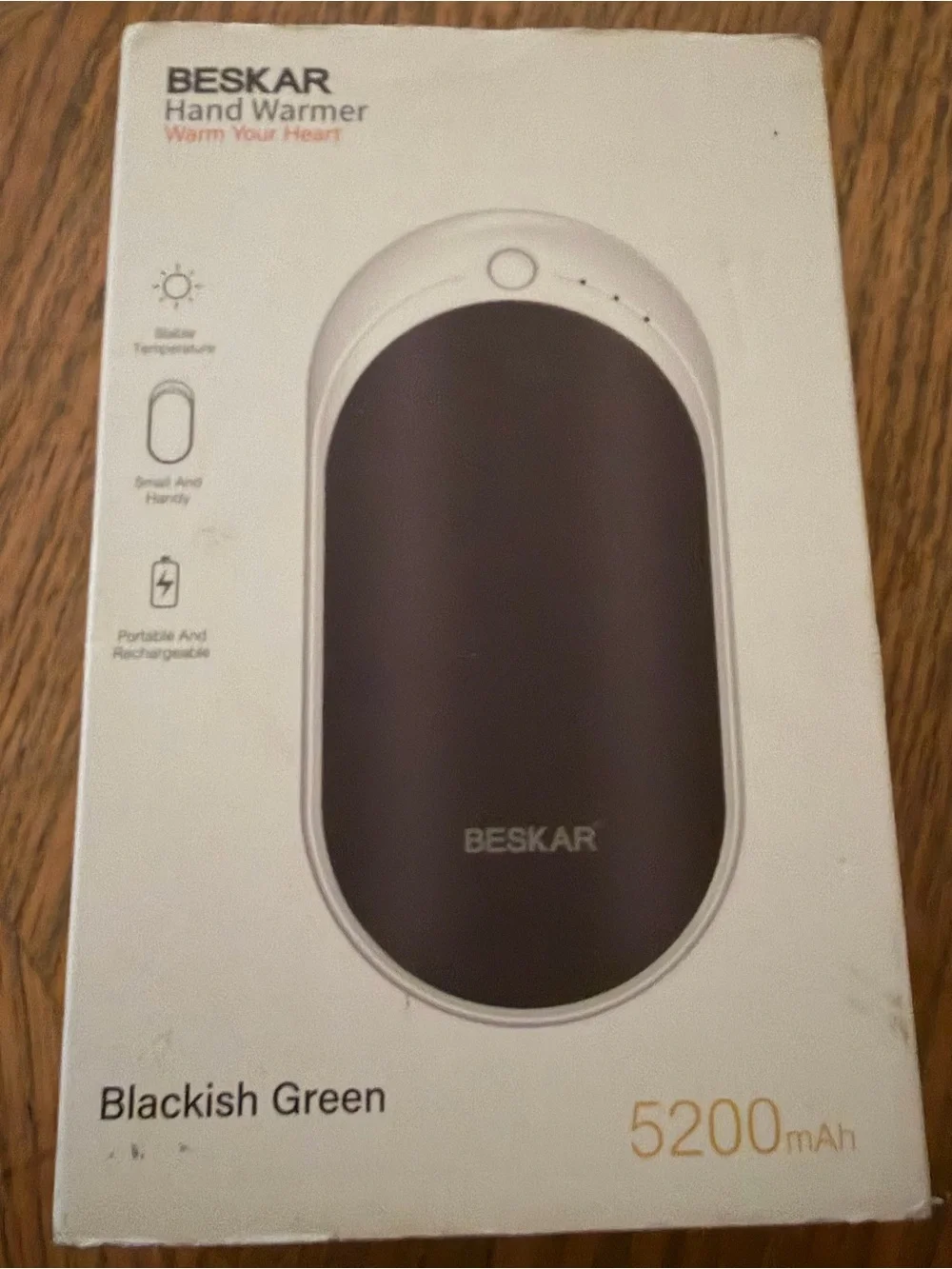 BESKAR • Blackish Green • Hand Warmer - Portable 5200mAh Rechargeable